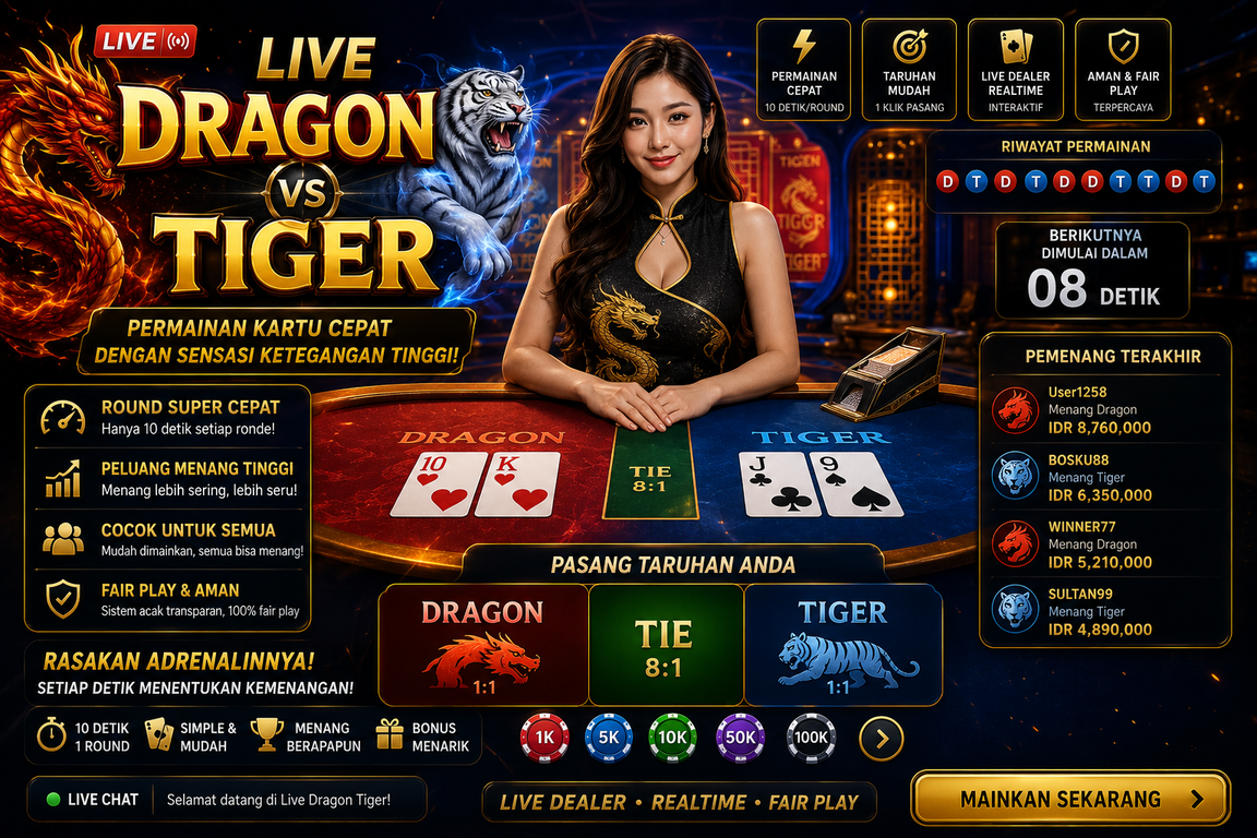 Live Dragon Tiger: Permainan Kartu Cepat dengan Sensasi Ketegangan Tinggi