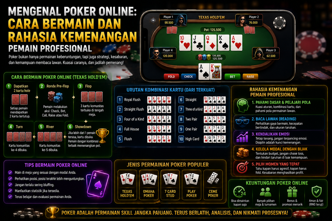Mengenal Poker Online: Cara Bermain dan Rahasia Kemenangan Pemain Profesional
